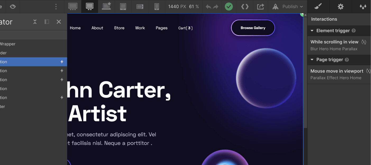 Animations - NFT Webflow Template